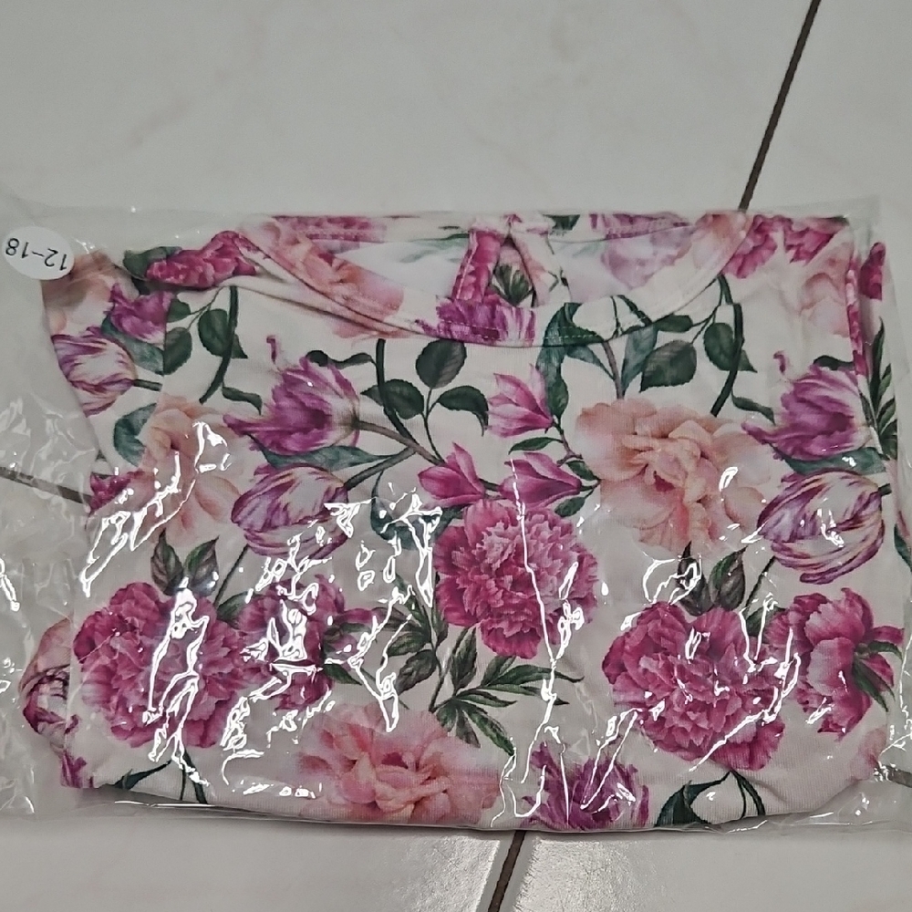 Jules and Belle pink long sleeve floral dress 12-18 month